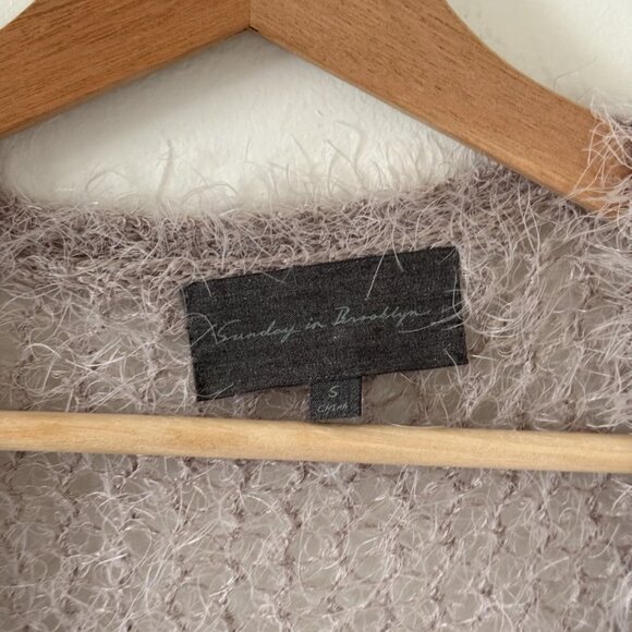 Anthropologie Sunday In Brooklyn Eyelash Open Knit Longline Cardigan Coquette S - Picture 7 of 10